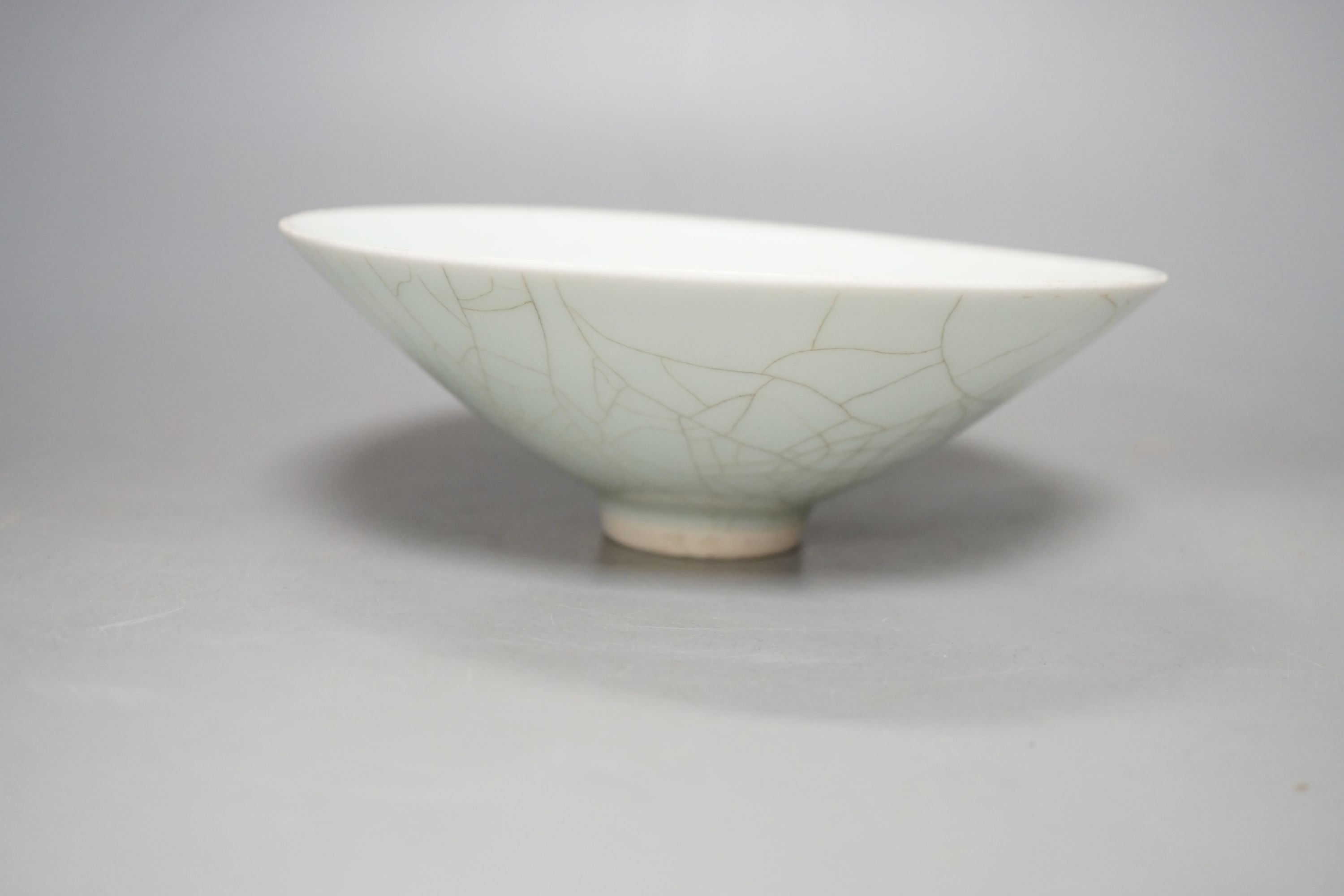 A Chinese Qingbai type shallow bowl, 17.5 cms diameter.